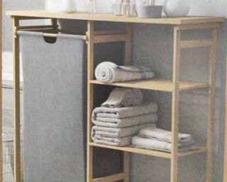 კარადა ნაჭის შესანახი კალათით და თაროებით 80*34*80 MH-6032