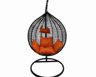 საქანელა-სავარძელი SC-001 (შავი სტაფილოსფერი ბალიშით)