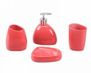 აბაზანის აქსესუარების ნაკრები MH-5687 4ც. წითელი