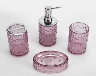 აბაზანის აქსესუარების ნაკრები MH-5644 4ც. ვარდისფერი