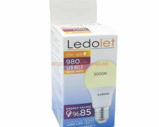 ლედ ნათურა Ledolet 12w E27 4000K LED bulb