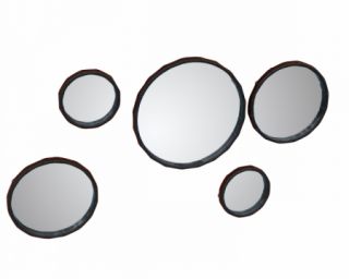 სარკეები ნაკრები 5ცალიანი მრგავლი შავი ჩარჩოთი MH-11933