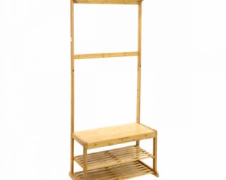 ტანსაცმლის საკიდი ბამბუკის ღია ყავისფერი 170*31*70 სმ