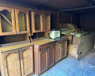 ხის რეტრო სამზარეულოს კომპლექტი