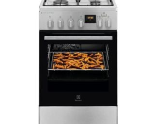 გაზქურა Electrolux LKK560222X, 4Gas, Oven, Black/Silver