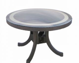 პლასტმასის მაგიდა მოწნული ორნამენტით თეთრი HOLIDAY 120Q ჰმ-425კ