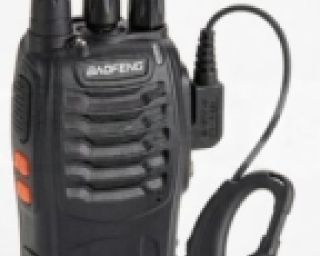 რაცია Baofeng + ყურსასმენი სპიკერით.