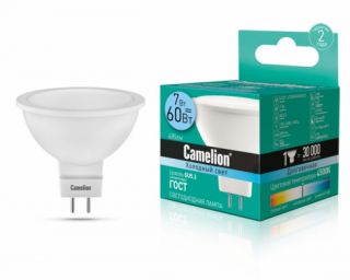 ლედ ნათურა Camelion LED Energy Saving LED Bulbs - 7W/Coollight/ LED7-JCDR/845/GU5.3 ცივი ნათება