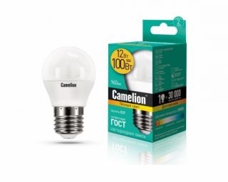 ლედ ნათურა Camelion LED Lamp - LED12-G45/830/E27 12ვატი თბილი ნათება