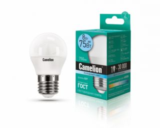 ლედ ნათურა Camelion LED ნათურა Lamp - LED8-G45/845/E27 8ვატი