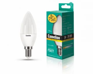 ლედ ნათურა Camelion LED Lamp -LED8-C35/830/E14 8ვატი