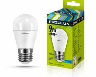 ნათურა ლედ განათებით ეკონომიური Ergolux  LED-G45-9W-E27-4K