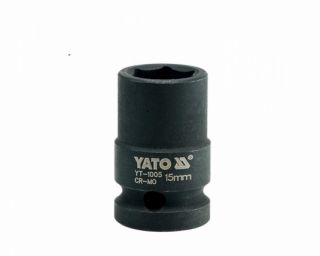 თავაკი ქანჩის მოსახსნელი YATO YT-1005, 1/2" 15 მმ (შავი) – მძლავრი და ზუსტი ინსტრუმენტი დაზიანებული ქანჩების უსაფრთხოდ მოსახსნელად