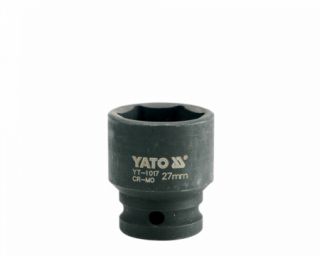 თავაკი ქანჩის მოსახსნელი YATO YT-1017, 1/2" 27 მმ (შავი) – პროფესიონალური ხარისხის ინსტრუმენტი მძიმე სამუშაოებისთვის