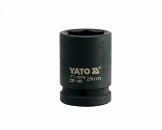 თავაკი YATO YT-1076, შავი, 3/4" 26 მმ – პროფესიონალური თავაკი მაღალი დატვირთვის სამუშაოებისთვის