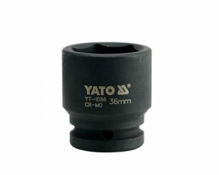 თავაკი YATO YT-1086, შავი, 3/4" 36 მმ – Heavy-Duty კლასის თავაკი განსაკუთრებულად მსხვილი ქანჩებისთვის