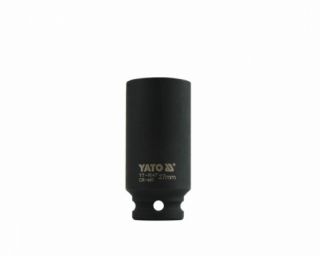 თავაკი YATO YT-1047 27 მმ, 1/2" მაღალი შავი CrMo – პროფესიონალური ქანჩის გასახსნელი ღრმა თავაკი