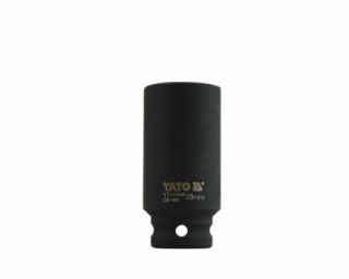 თავაკი YATO YT-1048 28 მმ, 1/2" მაღალი შავი CrMo – პროფესიონალური ქანჩის გასახსნელი ღრმა თავაკი