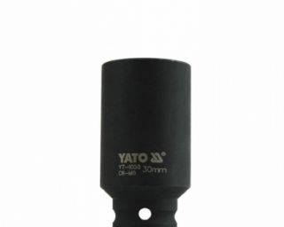 თავაკი YATO YT-1050 30 მმ, 1/2" მაღალი შავი CrMo – პროფესიონალური ქანჩის გასახსნელი ღრმა თავაკი