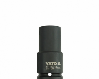 თავაკი YATO YT-1123 23 მმ, 3/4" მაღალი შავი CrMo – პროფესიონალური ღრმა თავაკი მჭიდროდ დაჭერილი ქანჩებისთვის
