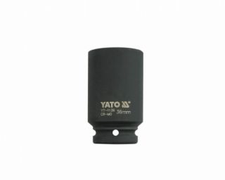 თავაკი YATO YT-1136 36 მმ, 3/4" მაღალი შავი CrMo – პროფესიონალური ღრმა თავაკი მჭიდროდ დაჭერილი ქანჩებისთვის