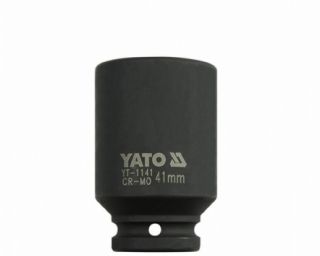 თავაკი YATO YT-1141 41 მმ, 3/4" მაღალი შავი CrMo – პროფესიონალური ღრმა თავაკი მჭიდროდ დაჭერილი ქანჩებისთვის