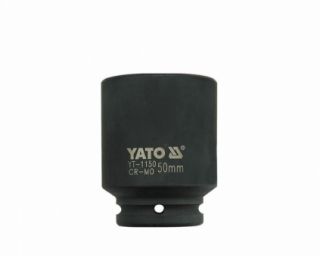 თავაკი YATO YT-1150 50 მმ, 3/4" მაღალი შავი CrMo – მძიმე სამუშაოებისთვის განკუთვნილი ღრმა თავაკი
