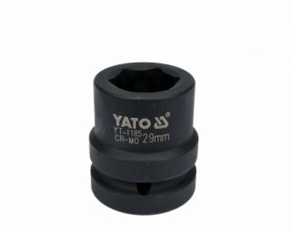 თავაკი YATO YT-1185 29 მმ, 1" შავი CrMo – გამძლე თავაკი მჭიდროდ დაჭერილი ქანჩებისთვის მძიმე სამუშაოებში