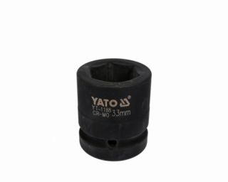 თავაკი YATO YT-1188 33 მმ, 1" შავი CrMo – პროფესიონალური თავაკი მძიმე ქანჩების მოსახსნელად