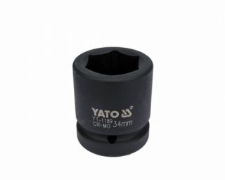 თავაკი YATO YT-1189 34 მმ, 1" შავი CrMo – პროფესიონალური თავაკი მძიმე დატვირთვის ქანჩებისთვის