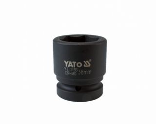 თავაკი YATO YT-1193 38 მმ, 1" შავი CrMo – მაღალი გამძლეობის თავაკი ინდუსტრიული ქანჩებისთვის