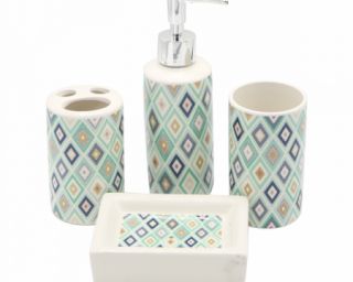 აბაზანის აქსესუარების ნაკრები კერამიკის 4 ც MH-12976