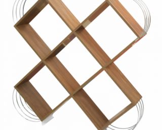 თარო მისაღები ოთახის Case Bookcase (Walnut-Chromium) RF170401 (120*25*120)