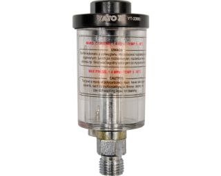 ჰაერის მინი ფილტრი YATO YT-2380 – 6.3 მმ კომპაქტური ფილტრაცია პნევმატური სისტემებისთვის
