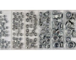 თვითჩაკეტვადი ქანჩების ნაკრები YATO YT-06774 – 146-ცალიანი კომპლექტი საიმედო დამაგრებისთვის