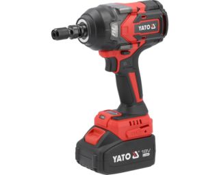 დარტყმითი ქანჩის მოხსნელი YATO YT-828079 (18V, 1700Nm, 1", 6Ah ელემენტით) – მაქსიმალური სიმძლავრე ინდუსტრიული დატვირთვებისთვის