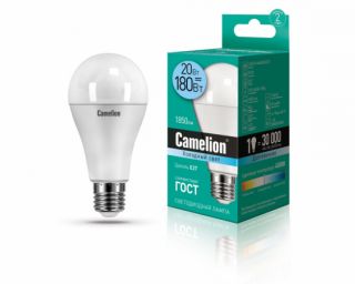 ლედ ნათურა Camelion LED Energy Saving LED Bulbs 20W/Coolight /E27 LED20-A65/845/E27ცივი ნათება