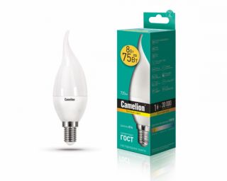 ლედ ნათურა Camelion LED Lamp - LED8-CW35/830/E14 8ვატი თბილი ნათება
