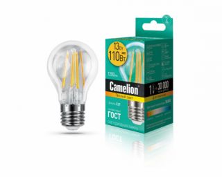 ფილამენტის ნათურა Camelion Led Lamp Filament LED13-A60-FL/830/E27 13ვატი