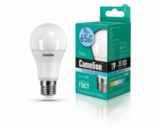 ლედ ნათურა Camelion LED Energy Saving LED Bulbs - 9W/Coolight /E27 LED9-A60/845/E27 ცივი ნათება