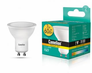 ლედ ნათურა Camelion Energy Saving LED Bulbs LED7-GU10/830/GU10 7ვატი