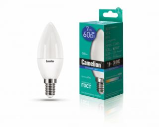 ლედ ნათურა Camelion Led Lamp LED7-C35/865/E14 7ვატი ცივი ნათება