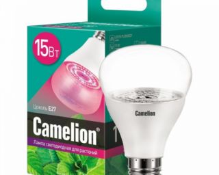 ლედ ნათურა Camelion LED15-PL/BIO/E27 ბიო ნათურა 15 ვატი ბიოკოლორი სპექტრი 23% ლურჯი 77% წითელი