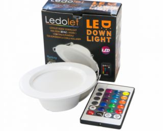 ლედ პანელი პულტით Ledolet  6W RGBW DOWNLIGHT