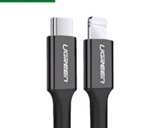 USB-C კაბელი UGREEN 60751 USB-C to Lightning Cable M/M Nickel Plating ABS Shell 1m (Black)