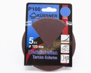 ზუმფარა სამაგრი ფხრიწით 125მმ P60, წითელი, (1050-381206)